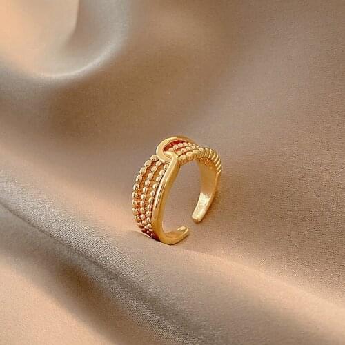 2021NewTrendy Metal Small Round Ball Hollow Rings For Women Korean Fashion Charm Lady Wedding Bands Party Classic Rings Jewelry