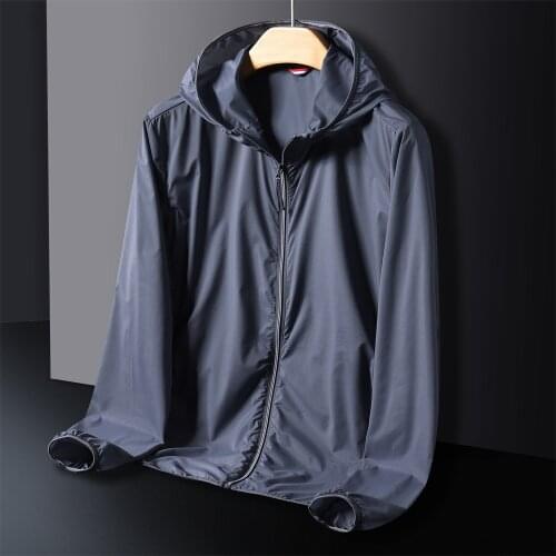 2021 sun protection clothing mens UV protection summer jacket breathable sun protection clothing skin clothing outdoor ice silk