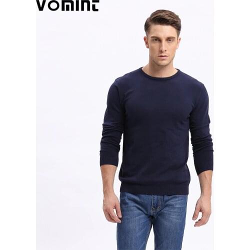 Vomint Men Solid Sweater Regular O-neck Casual Long Sleeve Knitted Male Autumn New Class Design F6PI6637