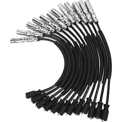 12pcs Spark Plug Wire Set Ignition Wire Fit for Mercedes-Benz C240 2001-2005 C-Class E-Class S-Class