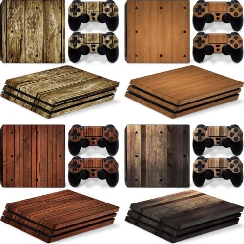 Wood design For PS4 PRO Console and Controllers stickers For ps4 pro skin sticker For PS4 pro Vinyl sticker