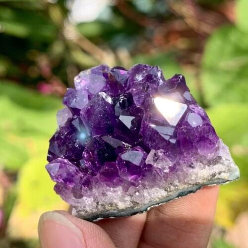 Natuurlijke Amethyst Geode Quartz Cluster Crystal Specimen Healing 70-80G