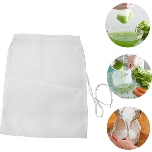15x20cm Kitchen Accessories Practical Food Nut Milk Tea Fruit Juice Coffee Wine Nylon Mesh Net Strain Herb Liquid Filter Bag