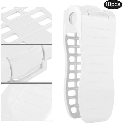 New 10pcs Plastic Shoes Rack Double Layer Adjustable Shoes Racks Organizer Storage Holder Space Saving Dropshipping