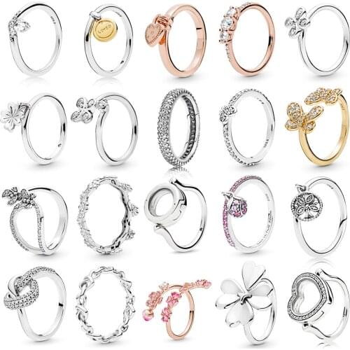 NEW 2019 100% 925 Sterling Silver Rose Gold Love Authentic Floating Locket Ring for Europe Women Original Fashion Jewelry Gift