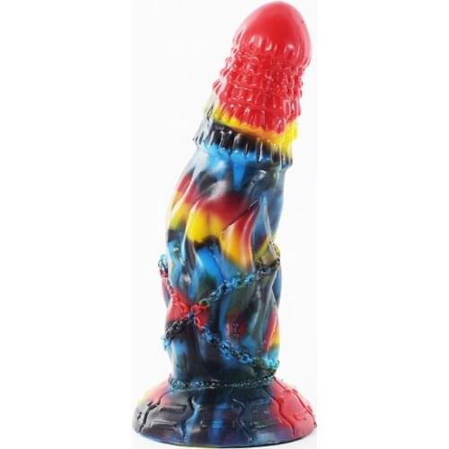 New Multi-layer Colorful Dildo Cock Realistic Liquid Silicone Texture Anal Plug Sex Fantasy Female Masturbator Suction Cup