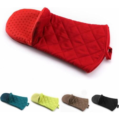 Wholesale 100pcs/lot 280 degrees 33*18CM Long Heat Resistant Anti-skid Pot holder Baking Gloves Silicone Oven Mitts 4 Colors