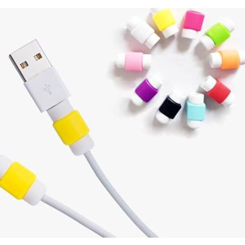 Wholesale 100 Pieces USB Cable Protector D2 Colorful For iPhone Charging Line Protective digital Cord Saver Cover