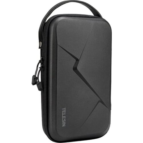 Telesin portable storage bag DIY Space Handbags Matte PU hard case bags for gopro hero 8 7 6 5 OSMO Action sjcam xiaoyi Eken bag