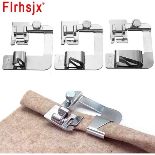 7 Size Rolled Hem Presser Foot 1/2 Inch 3/4 Inch 1 Inch Sewing Machine Presser Foot Hemmer Foot Set for Low Shank Sewing Machine