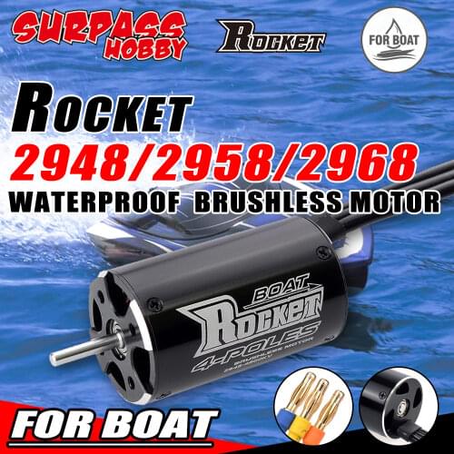 SURPASS HOBBY ROCKET 2948 2958 2968 RC Boat Brushless Motor 3.175mm 4 Poles for RC Boat 600-800mm Traxxas Blast Feilun Spartan