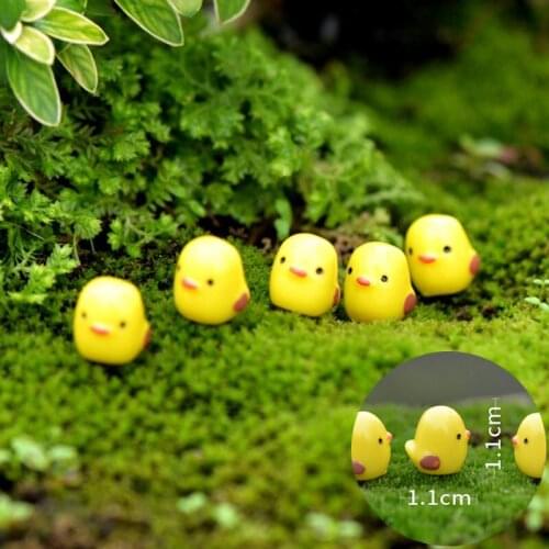 10 Pcs/set Easter Party Mini Chicken Ornament Lovely Resin Fairy Miniature Garden Scene Home/Garden Crafts Party Decoration
