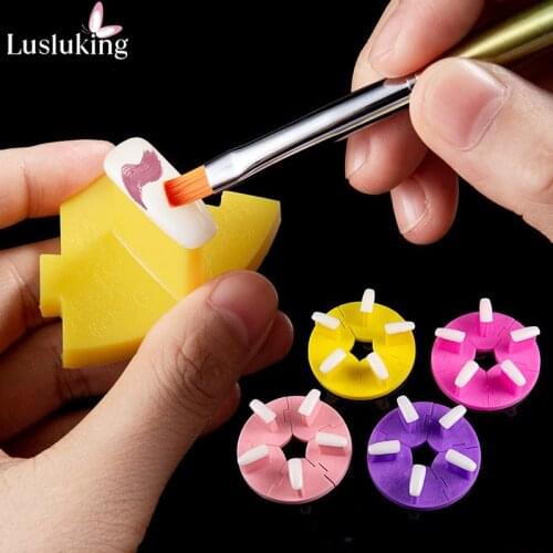Removable Lotus Seat Training Frame DIY Nail Art Polish Gel UV False Tips Display Practice Stand Holder Salon Manicure Tools Set