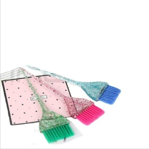 2021 New Professional Hair Dye Brush Plastic Crystal Hair Coloring Applicator Brush Hair Comb Tools Salon Hair Accessories
