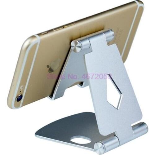 50pcs/lot Aluminium Alloy Dual Foldable Desktop Rotary Tablet Stand Mobile Phone Holder Mount Bracket for iPhone