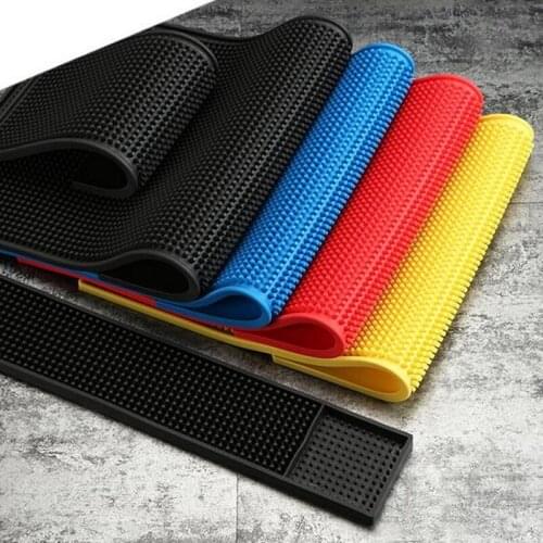 High quality PVC bar desk pad rectangular non-skid rubber cup mat soft rubber bar mat