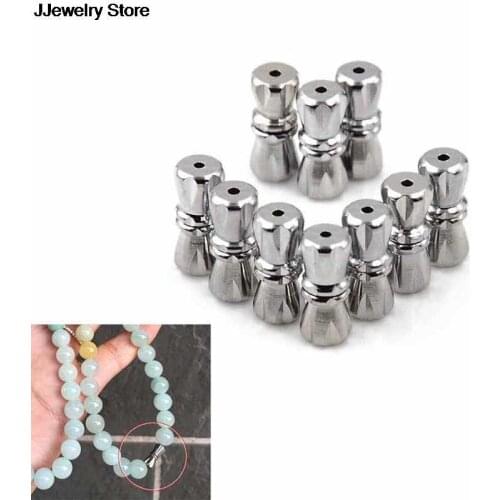 10Pcs Magnetic Silver Screw Clasp Barrel Screw Clasps For Bracelet Necklace Jewelry Making Findings Hole Fit 10mm