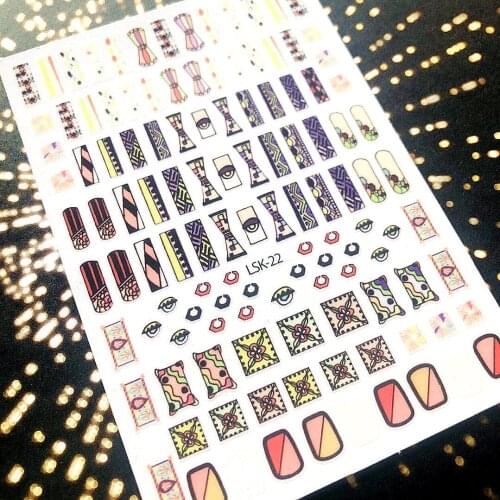 LSKIA series LSK-22 DESIGNS COOL 3d nail art stickers decal template diy nail tool decorations