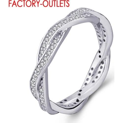 Original 925 Sterling Silver Sparkling CZ Finger Rings For Women Engagement Wedding Finger Ring Statement Jewelry Accessory