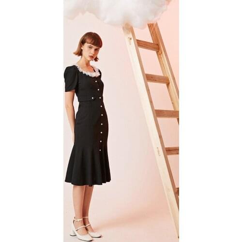 Womens Jacquard Princess Dress Ladies' Elegant and Dignified Slim Dress