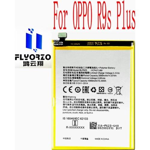 100% Brand new original 4000mAh BLP623 Battery For OPPO R9s Plus Mobile Phone