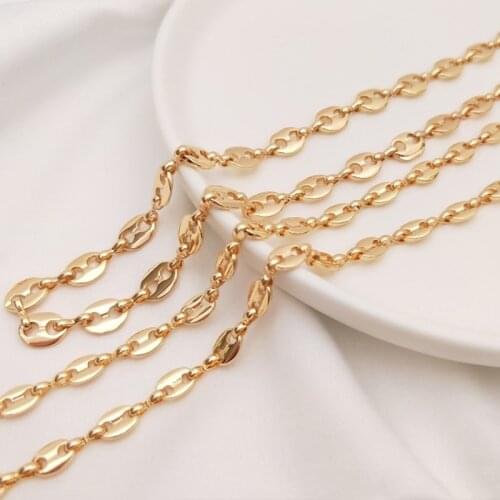 14k gold plated jewelry accessories copper chains 50cm making DIY chain necklace FPPJ