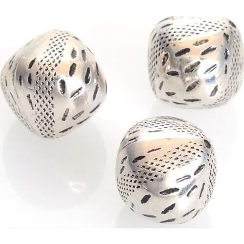 New Arrival 40Pcs 18x18 MM Fluted Corrugated Acrylic Antique Silver Design Spacer Bicone Shape CCB Bead For Diy Jewelry Making