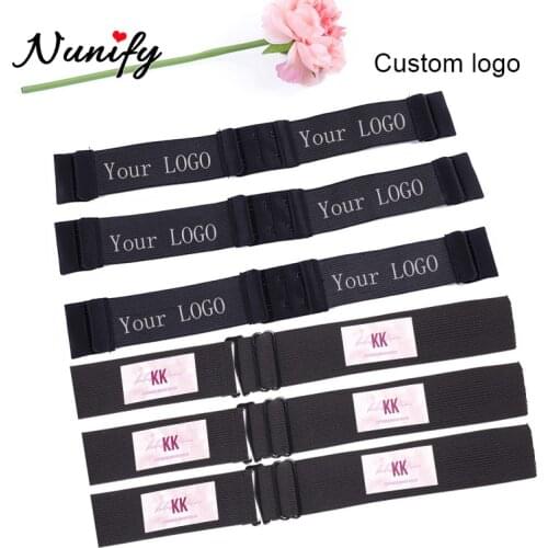 Custom Free Design Adjustable Elastic Band Nunify Collection Headbands For Women Black Wig Band For Edges Melt Bands 20Pcs