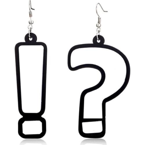 3D Fashion Women Earrings Question Mark Exclamation Drop Pendant Earring Gifts E56A