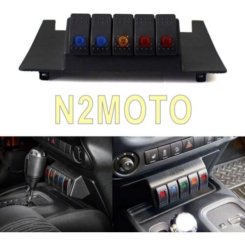 5 Rocker Switches ON-OFF Lower Dash Switch Panel Pod Kit for Jeep Wrangler JK 2011-2017