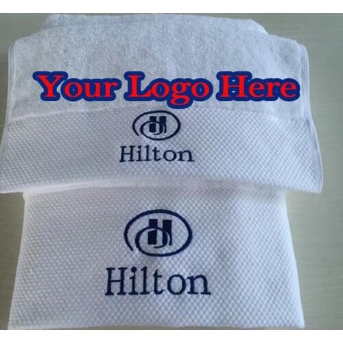 50 Pieces Cotton Custom Embroidery Hand Towel for Hotel Personalized Customized White Beach Towels Gifts With Logo Dropshipping