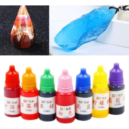 7 Pcs/set 10ml Dyeing Pigment Slime Crystal Mud Colorant Epoxy Crystal DIY Hand-Made Jewelry Accessories 62KE
