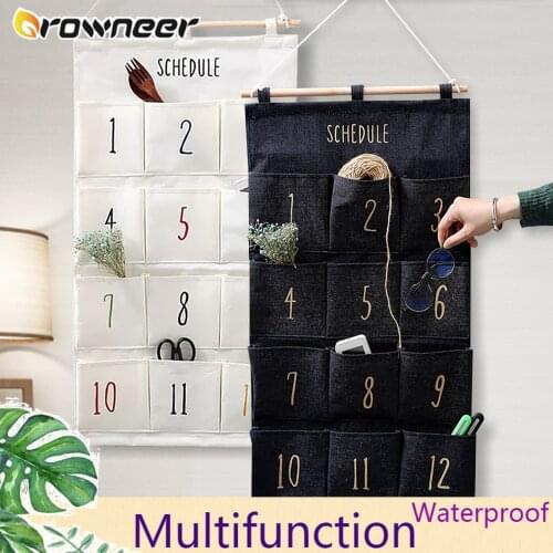 8/12 Pockets Hanging Storage Bag Behind Door Wall Sundries Organizer Waterproof Keys Glasses Cosmetics Clips Cards Toys Holder