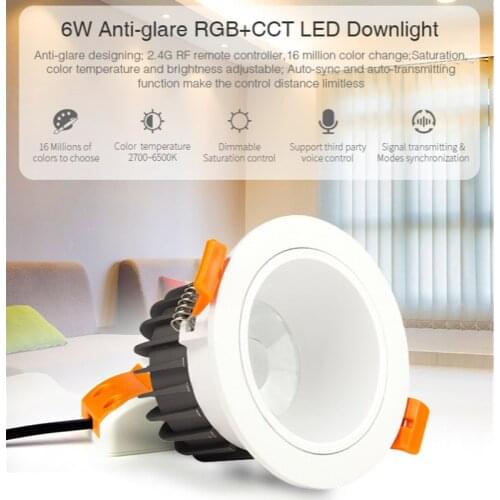 AC85V~240V LED downlight 6W 12W 18W Anti-glare RGB+CCT LED Downlight Smart Phone APP / Remote / voice control Ceiling light