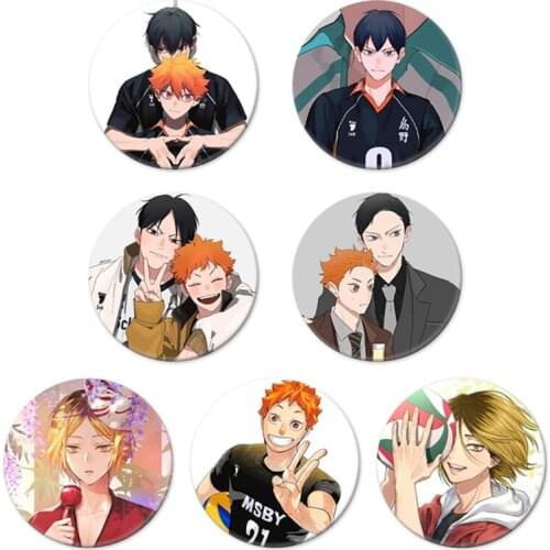 Anime Haikyuu!! Badge Hyuga Hand Travel Anime Second Element Volleyball Juvenile Badge Card Baji Cartoon Brooch