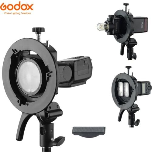 Godox S2 Speedlite S-Type Bracket Bowens Mount Flash Holder Bracket for Godox V1 V860II AD200 AD400PRO Speedlite Flash Softbox