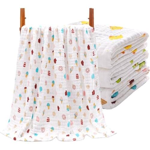 Baby Bath Towel Cotton Four-layer Newborn Childrens Towel Cover Blanket 110*110 cm