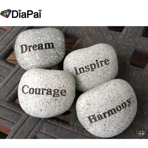 DIAPAI 5D DIY Diamond Painting 100% Full Square/Round Drill "Stone text" Diamond Embroidery Cross Stitch 3D Decor A23232