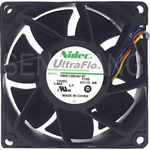 For Nidec 8038 12V 2.84A V80E12BUA7-07 8cm Fan Winds Of Violence 80*80*38mm