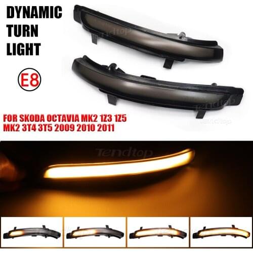 For Skoda Octavia MK2 1Z3 1Z5 MK2 3T4 3T5 LED Dynamic Turn Signal Light Flowing Water Blinker Flashing Lamp Car Accessories