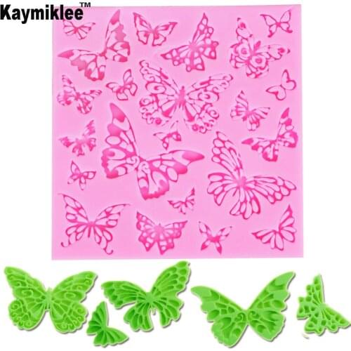 F1164 Flower Butterfly Silicone Lace Mat Cupcake Fondant Molds Gumpaste Chocolate Moulds Sugarcraft Cake Decorating Tools