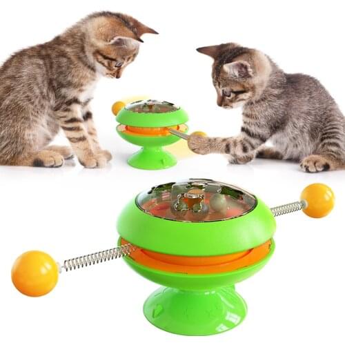 Cat Toy with Rotating Spring Ball Interactive Trainning Toys for Cats Kitten Pet Toy with Catnip Cat Accessories Dropshipping