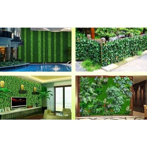 12 Pieces 20" x 20" Outdoor Plastic Garden Grass Fence Sythenic Artificial Shurbs Garden Ornaments Artificial Boxwood Hedges Pan