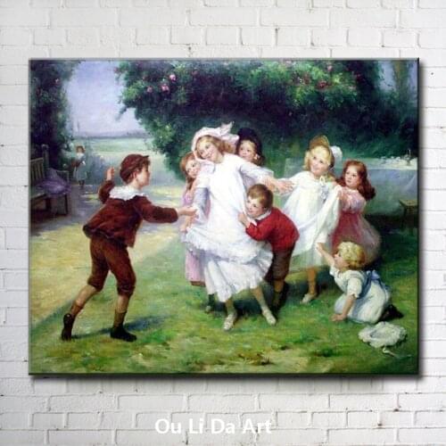 Classical figures cute girls boy angels oil paintings canvas printing printed on canvas kid room wall art decoration picture