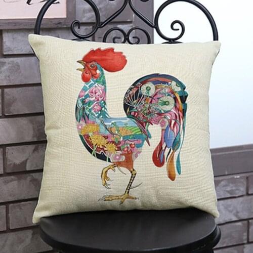 Colorful Painting Animal Style Cushion Pillowcase Dachshund Dog Cat Chicken Cotton Linen Decoration Car Sofa Chair Throw Pillows