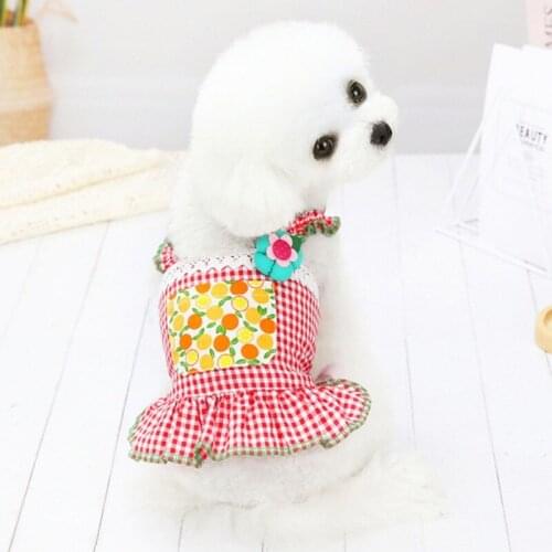 Summer Pet Dog Clothes Soft Breathable Thin Flower Suspender Without Neckline Dog Dresses For Small Dog Chihuahua Pet Dresses