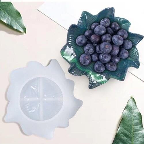 Leaf Plate Epoxy Resin Mold Fruit Candy Nut Storage Dish Silicone Mould DIY Crafts Jewelry Organizer Trinket Holder Casting Tool