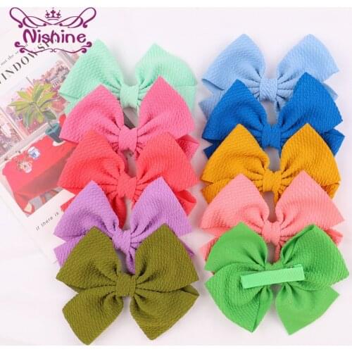 Nishine 5pcs/lot Fashion Handmade Bowknot Infant Hair Clips Cute Baby Girls Bangs Hairpins Kids Accessories Clothing Decoration
