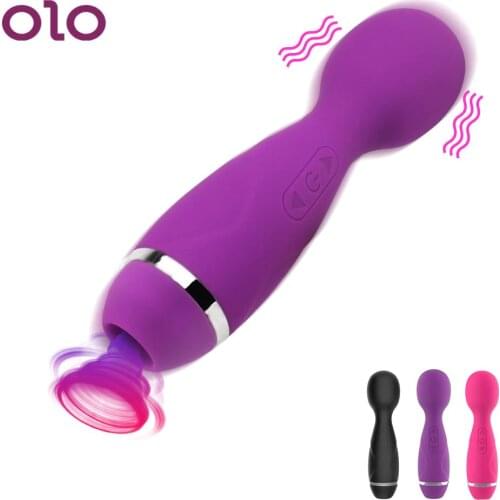 OLO Dildo AV Stick Vibrator Clitoris Stimulator Magic Wand 8 Vibrating + 5 Sucking Mode Vagina Sucking Sex Toys for Women