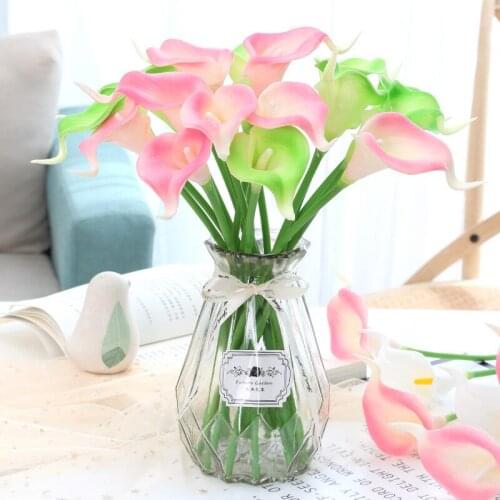 PU Real Touch Calla Lily Flowers Artificial Plants Home Decoration Fake Flowers Bride Bouquet Living Room Table Decor Garden